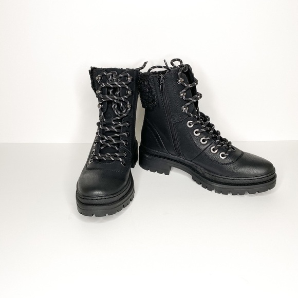 Steve Madden Keystone Faux Fur Trim Lace Up Boot - Picture 2 of 9